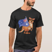 Australische vlag Aussie Kangaroo met zonnebril T-shirt (Voorkant)