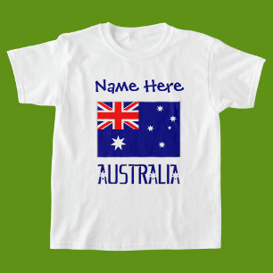 Australische vlag Blauw gepersonaliseerde meisjes T-shirt