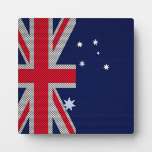Australische vlag - Carbon Fibre Chrome Style Fotoplaat