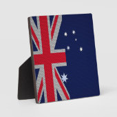 Australische vlag - Carbon Fibre Chrome Style Fotoplaat (Voorkant)