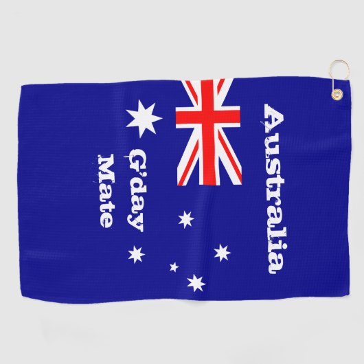 Australische vlag en Australië reizen, vakantie/sp Golfhanddoek (Horizontaal)