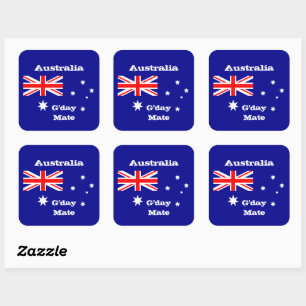 Australische vlag en Australische mode sticker/spo Vierkante Sticker