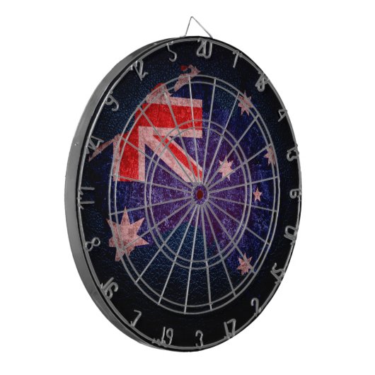 Australische vlag en kaart #2 dartbord (Voorkant Links)