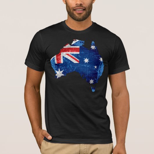 Australische vlag en kaart #2 t-shirt (Voorkant)