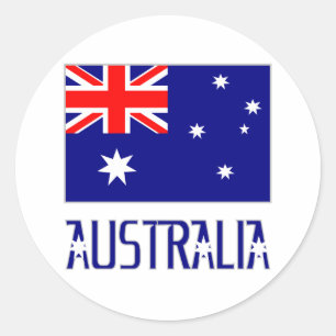 Australische vlag en Word Ronde Sticker