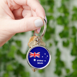 Australische vlag & G-day Mate begroetings / Austr Sleutelhanger