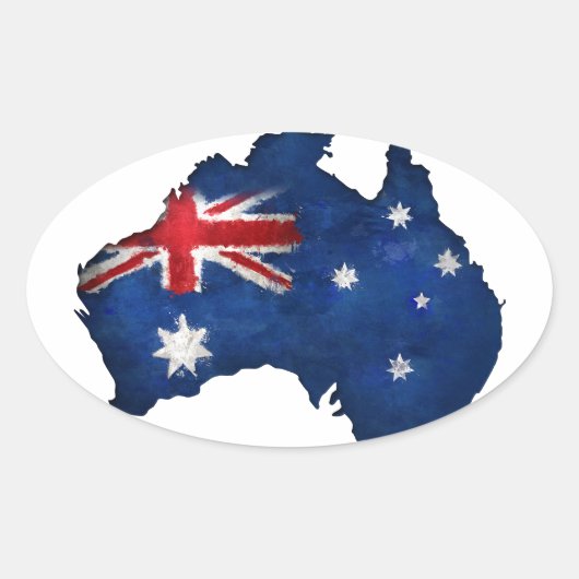 Australische vlag graffiti ovale sticker (Voorkant)
