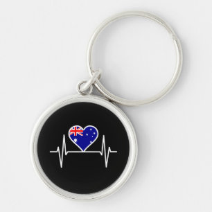 Australische vlag hartslag sleutelhanger