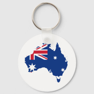 Australische vlag in de vorm van Australië Sleutelhanger