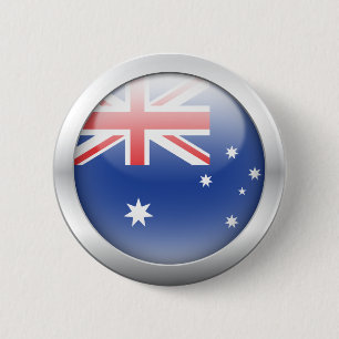 Australische vlag in Orb Ronde Button 5,7 Cm