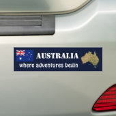 Australische vlag + Map Bumpersticker (Op auto)