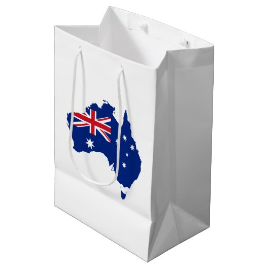 Australische vlag medium cadeauzakje (Voorkant Gekanteld)