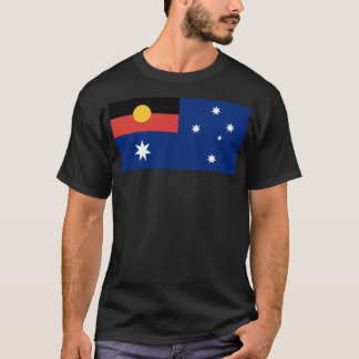 Australische vlag met Aboriginal Flag Classic T-Sh T-shirt