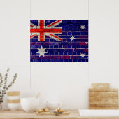 Australische vlag op een muur poster (Keuken)