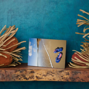 Australische vlag op strand   Zuid-Wales Fotoplaat