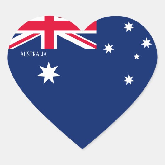 Australische vlag Patriottisch Hart Sticker (Voorkant)