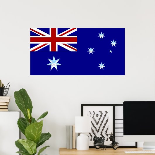 Australische vlag Poster in Chrome (1) (Thuiskantoor)