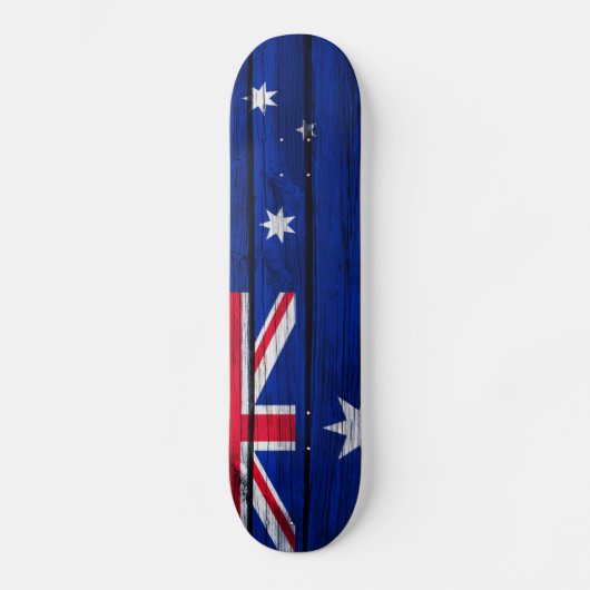 Australische vlag Rustic Wood Skateboard (Voorkant)