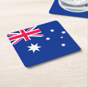 Australische vlag vierkante kartonnen onderzetter