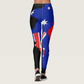 Australische vlag: witte letters op zwart leggings (Achterkant)