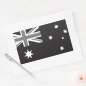 Australische vlag Zwart-wit Rechthoekige Sticker (Envelop)