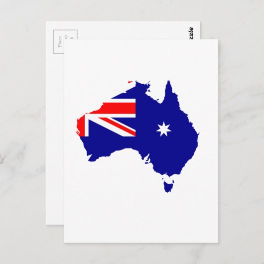 Australische vlagkaart briefkaart (Voorkant / Achterkant)
