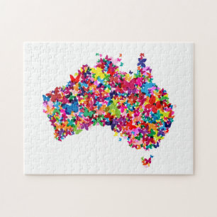 Australische vlinderplattegrond legpuzzel
