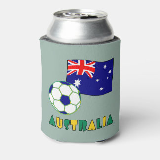 Australische Voetbal en Vlag Groene Achtergrond Blikjeskoeler