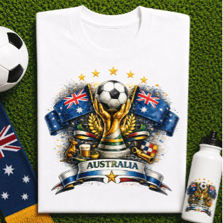 Australische Voetbalfan Voetbal Wereldkampioenscha T-shirt