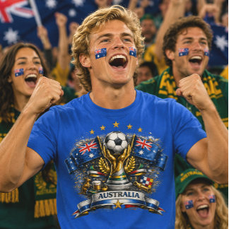 Australische Voetbalfan Voetbal Wereldkampioenscha T-shirt