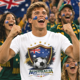 Australische Voetbalfan Voetbal Wereldkampioenscha T-shirt