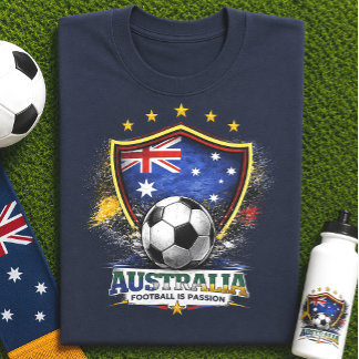 Australische Voetbalfan Voetbal Wereldkampioenscha T-shirt