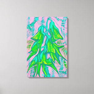 Australische vogelbloem, tropische Floral schilder Canvas Afdruk