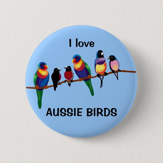 Australische vogels ronde button 5,7 cm (Voorkant)