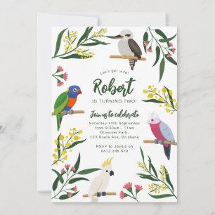 Australische vogels verjaardagsuitnodiging kaart