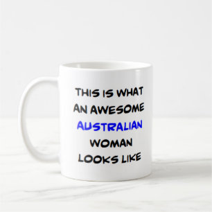 australische vrouw , geweldige koffiemok