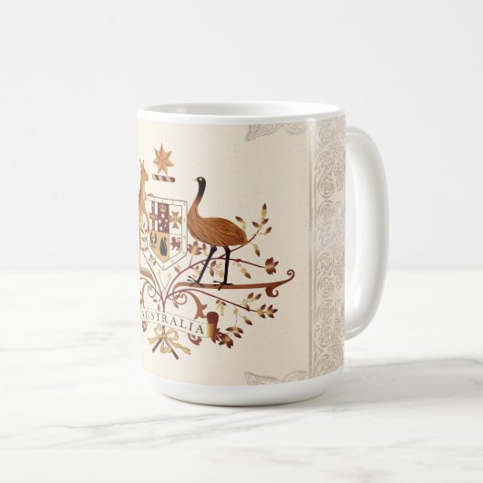 Australische wapenschild Brown Tint Koffiemok (Voorkant rechts)
