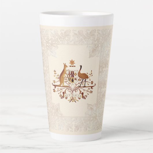 Australische wapenschild Brown Tint Latte Mok (Voorkant)