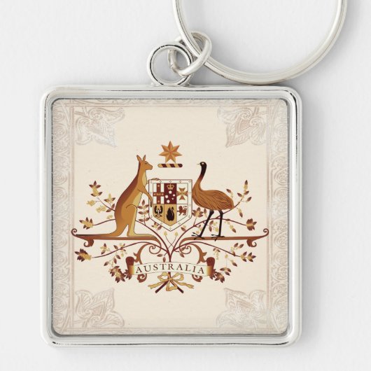 Australische wapenschild Brown Tint Sleutelhanger (Voorkant)