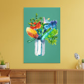 Australische waterverf van bloemen canvas afdruk (Insitu (Woonkamer))