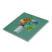 Australische waterverf van bloemen tegeltje (Zijkant)