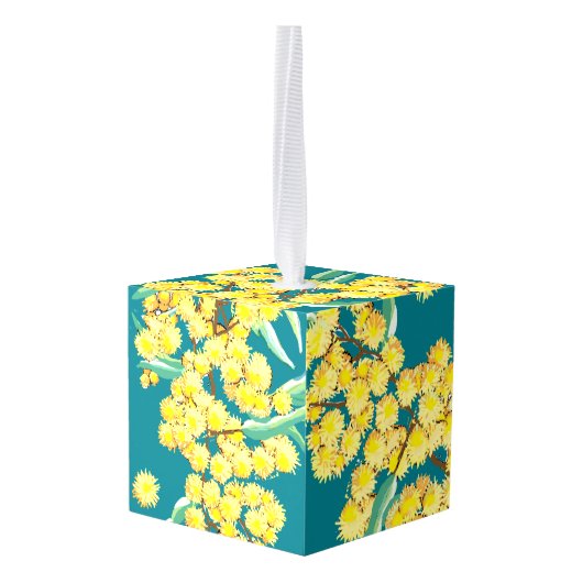 Australische Wattle-bloesems Ornament (Achter hoekig)
