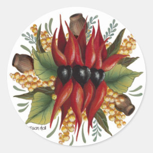 Australische wilde bloemen - Sturt Desert Pea Ronde Sticker