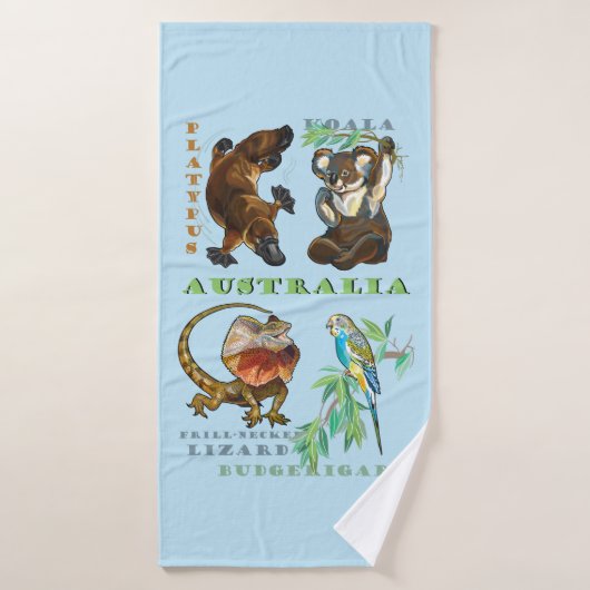 Australische wilde dieren bad handdoek (Badhanddoek)