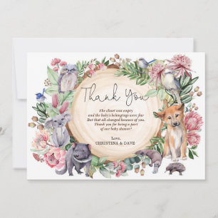 Australische Wildlife inheemse dieren groen bloeme Bedankkaart
