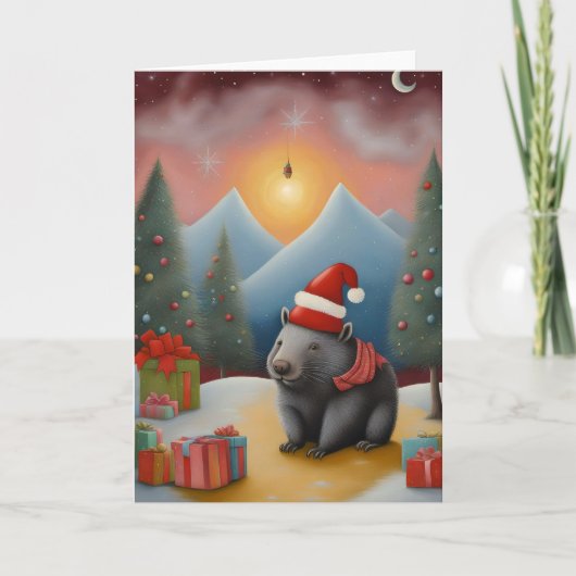 Australische wombat kerst kaart (Voorkant)