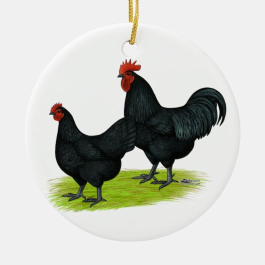 Australorp Black Chickens Keramisch Ornament (Voorkant)
