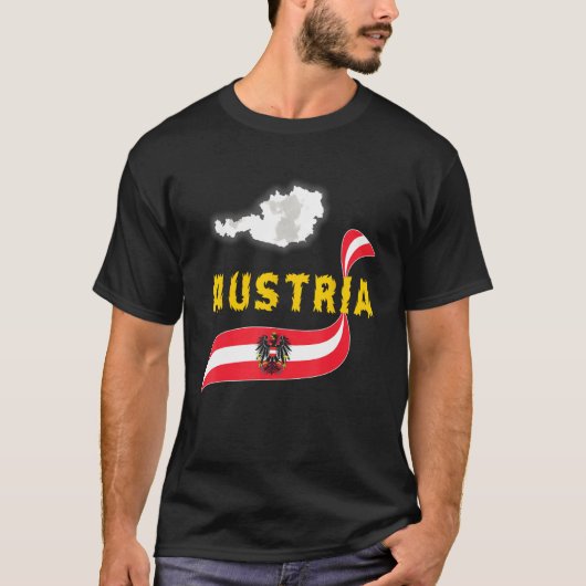 Austria,Flag of Austria,Austria Flag. T-shirt (Voorkant)