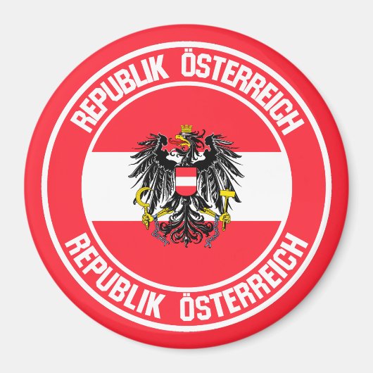 Austria Round Emblem Magneet (Voorkant)