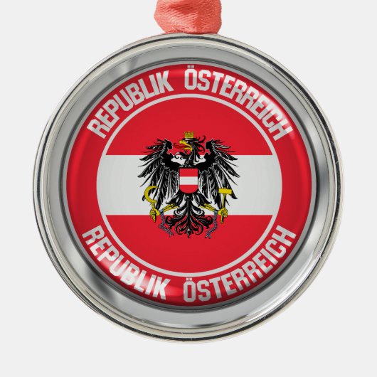 Austria Round Emblem Metalen Ornament (Voorkant)